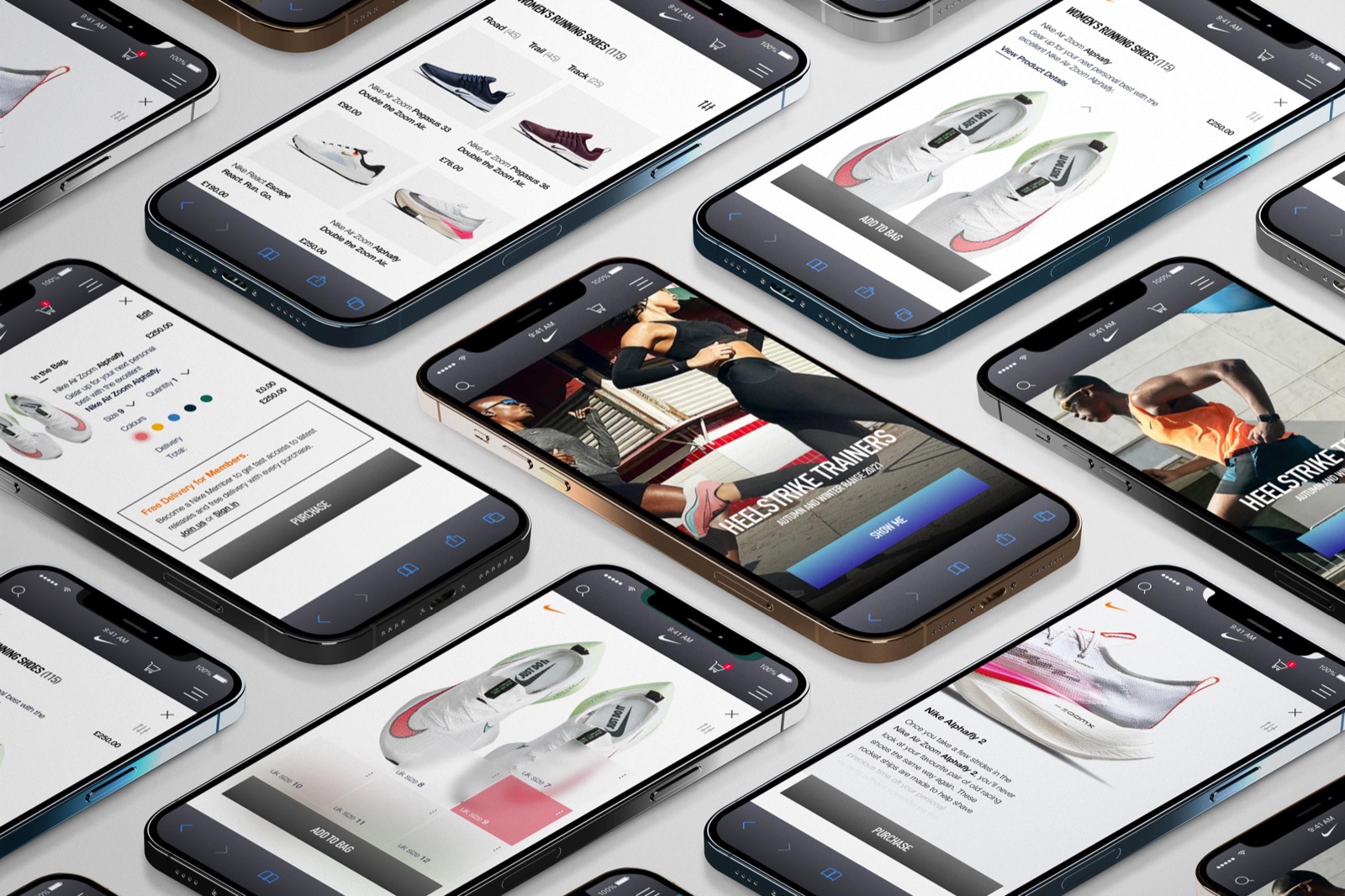 Nike — Heelstrike campaign, real screens